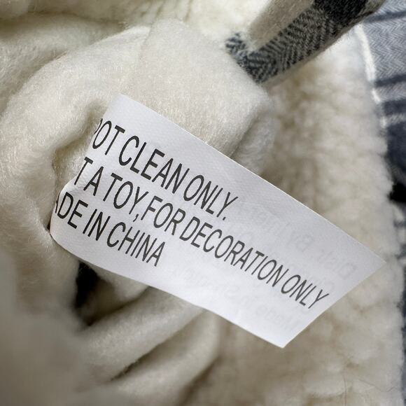 Holiday Home Christmas Farmhouse Stocking Set of 4 Gray Plaid White Sherpa Cuff - Picture 6 of 6